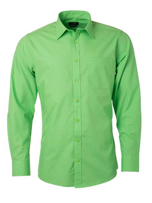 Men's Shirt Longsleeve Poplin lime-green