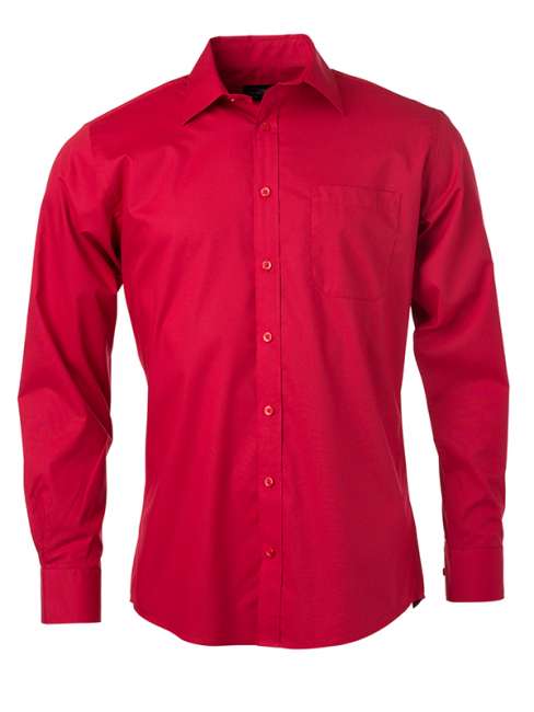 Men's Shirt Longsleeve Poplin red