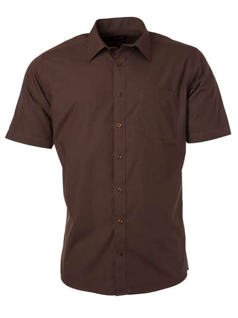 Men's Shirt Shortsleeve Poplin brown