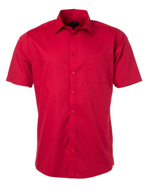 Men's Shirt Shortsleeve Poplin red