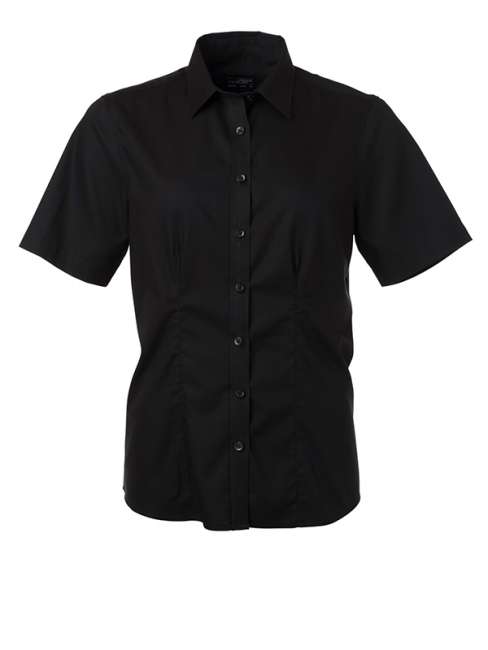 Ladies' Shirt Shortsleeve Micro-Twill black