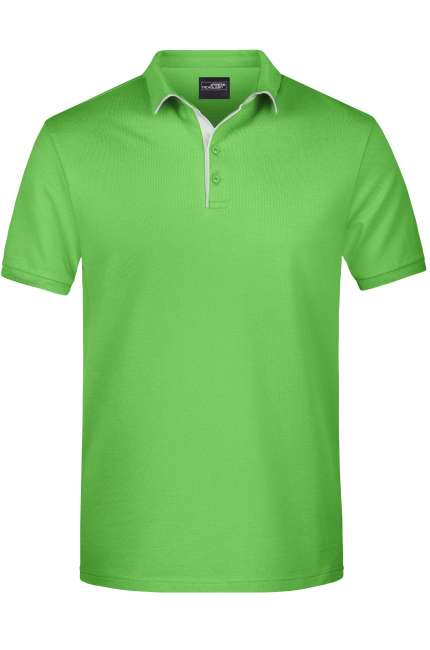 Men's Polo Single Stripe lime-green/white