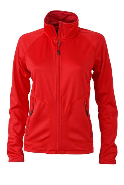 Ladies' Stretchfleece Jacket light-red/chili