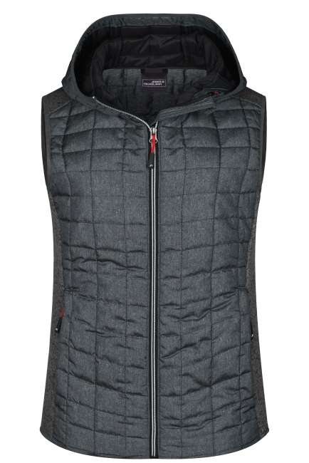 Ladies' Knitted Hybrid Vest grey-melange/anthracite-melange