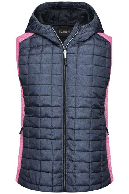 Ladies' Knitted Hybrid Vest pink-melange/anthracite-melange
