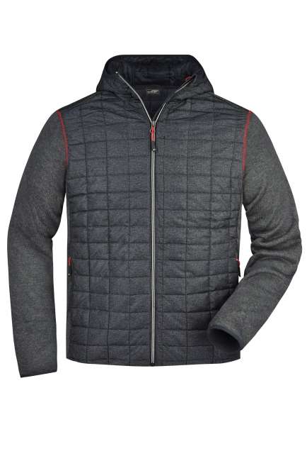 Men's Knitted Hybrid Jacket grey-melange/anthracite-melange
