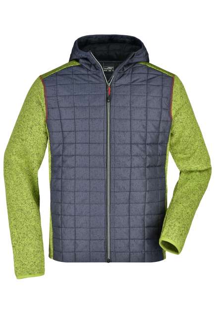 Men's Knitted Hybrid Jacket kiwi-melange/anthracite-melange