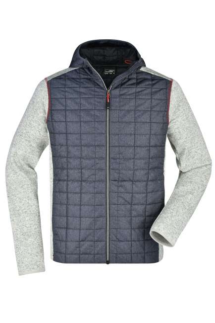 Men's Knitted Hybrid Jacket light-melange/anthracite-melange