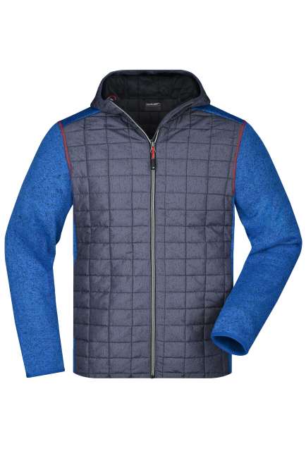 Men's Knitted Hybrid Jacket royal-melange/anthracite-melange