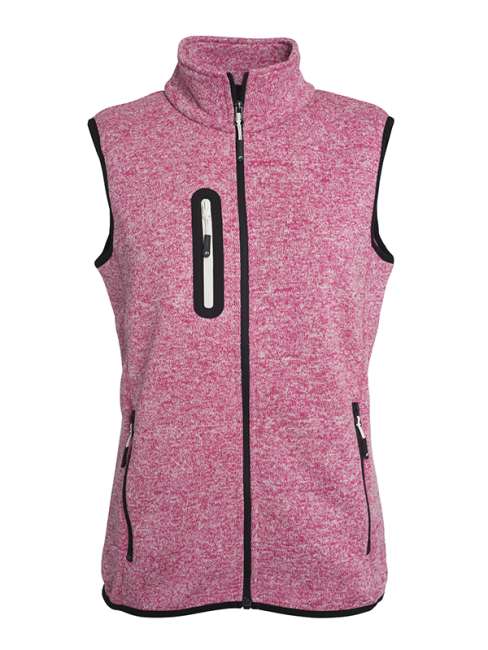 Ladies' Knitted Fleece Vest pink-melange/off-white