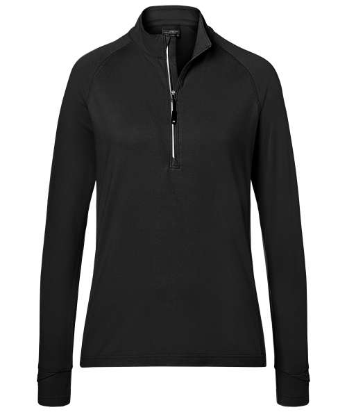Ladies' Sports  Shirt Half-Zip black
