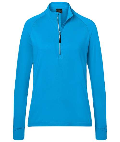 Ladies' Sports  Shirt Half-Zip bright-blue