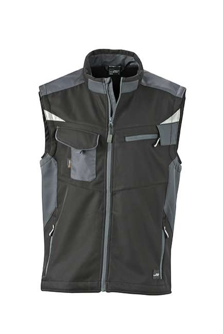 Workwear Softshell Vest - STRONG - black/carbon