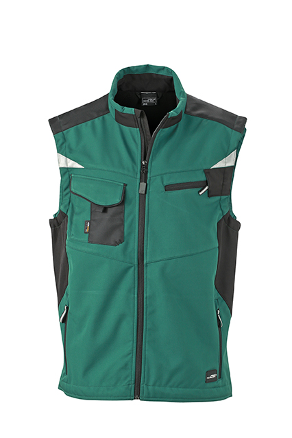 Workwear Softshell Vest - STRONG - dark-green/black
