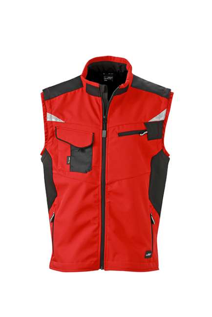 Workwear Softshell Vest - STRONG - red/black