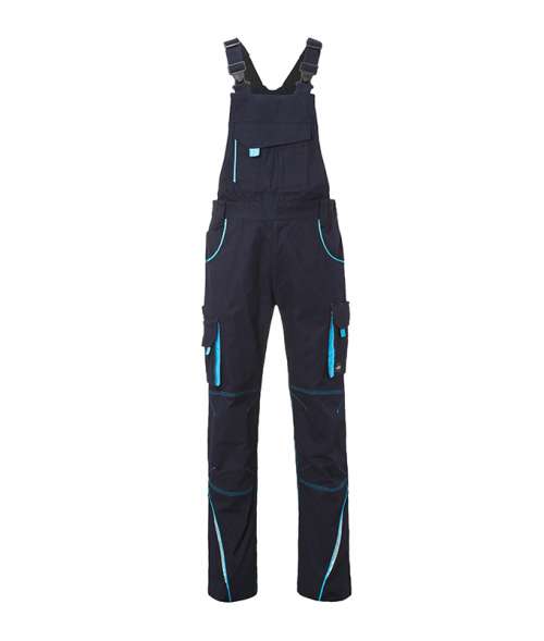 Workwear Pants with Bib - COLOR - navy/turquoise