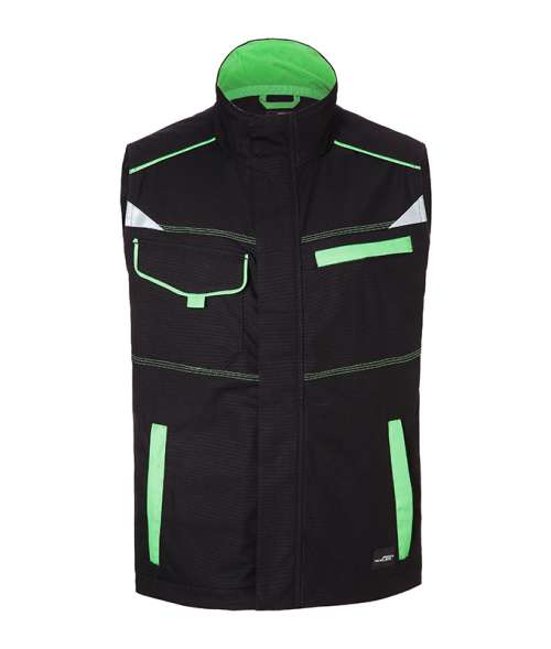 Workwear Vest - COLOR - black/lime-green