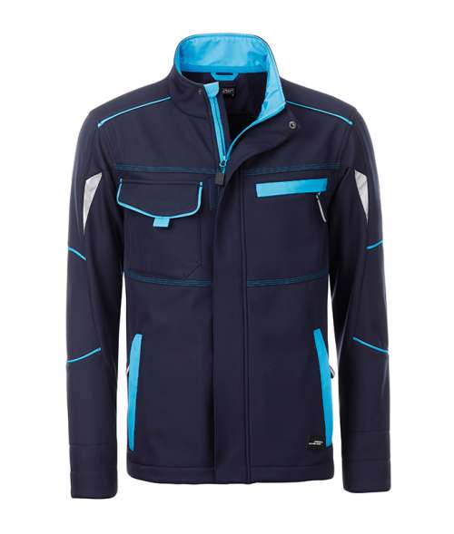 Workwear Softshell Jacket - COLOR - navy/turquoise