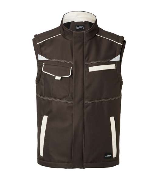 Workwear Softshell Vest - COLOR - brown/stone