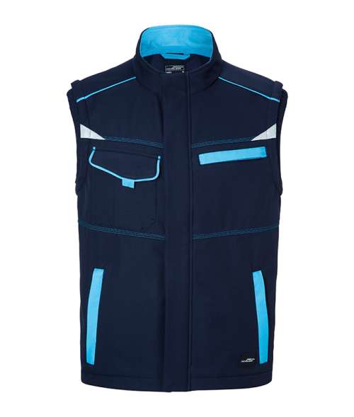 Workwear Softshell Vest - COLOR - navy/turquoise