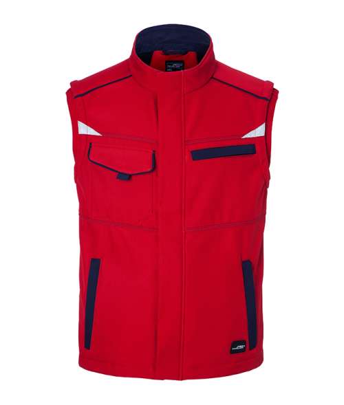 Workwear Softshell Vest - COLOR - red/navy