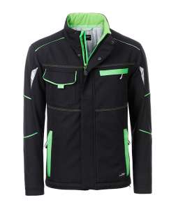 Workwear Softshell Padded Jacket - COLOR - black/lime-green