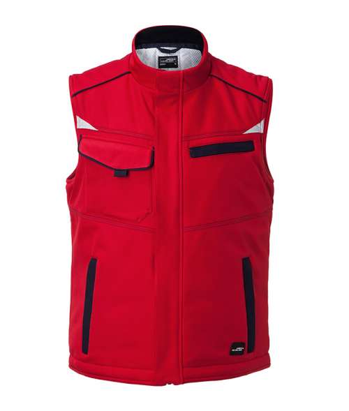 Workwear Softshell Padded Vest - COLOR - red/navy