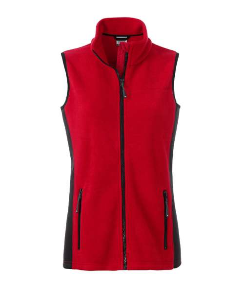 Ladies' Workwear Fleece Vest - STRONG - red/black