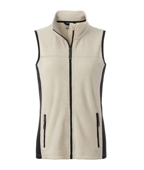 Ladies' Workwear Fleece Vest - STRONG - stone/black
