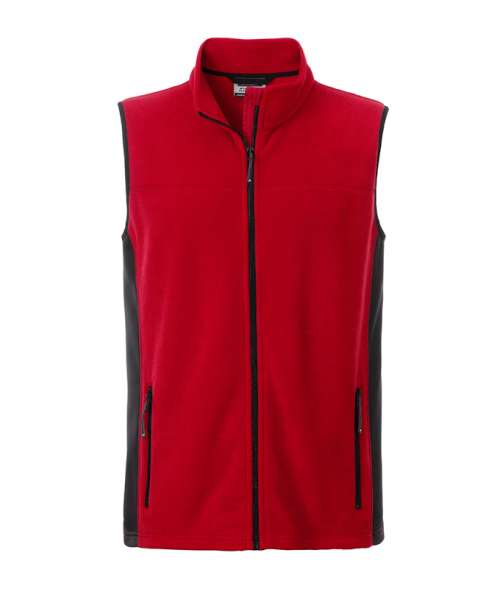Men's Workwear Fleece Vest - STRONG - red/black