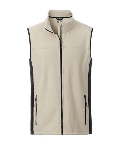 Men's Workwear Fleece Vest - STRONG - stone/black