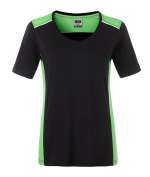 Ladies' Workwear T-Shirt - COLOR - black/lime-green