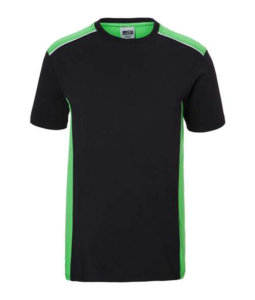 Men's Workwear T-Shirt - COLOR - black/lime-green