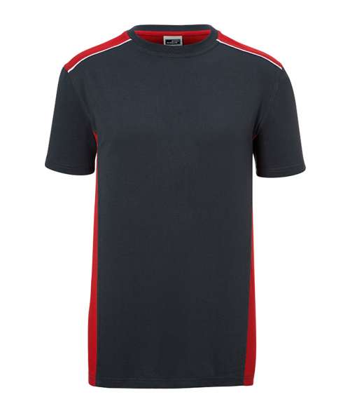 Men's Workwear T-Shirt - COLOR - carbon/red