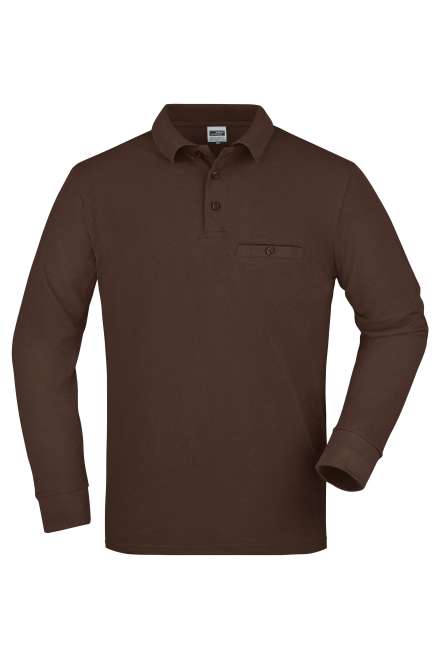 Men's Workwear Polo Pocket Longsleeve brown