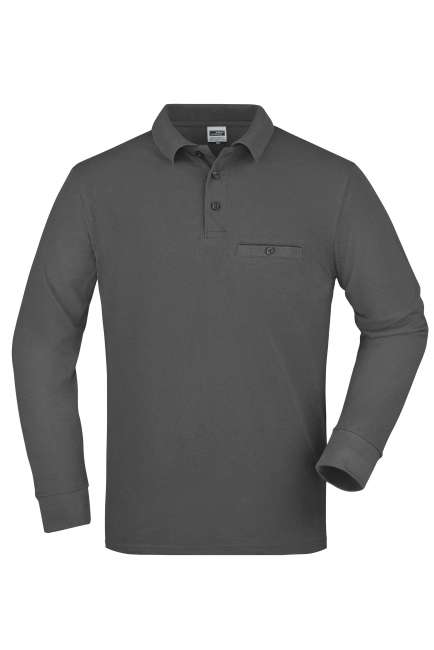 Men's Workwear Polo Pocket Longsleeve dark-grey