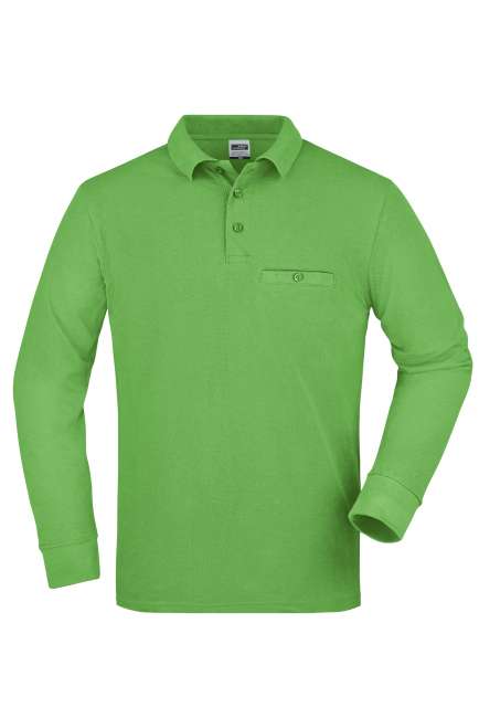 Men's Workwear Polo Pocket Longsleeve lime-green