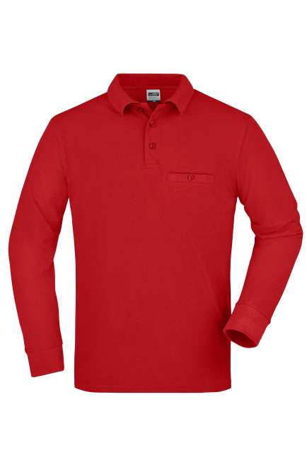 Men's Workwear Polo Pocket Longsleeve red
