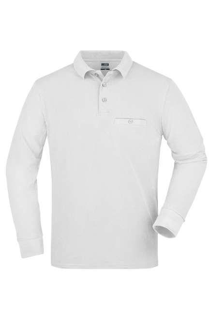Men's Workwear Polo Pocket Longsleeve white