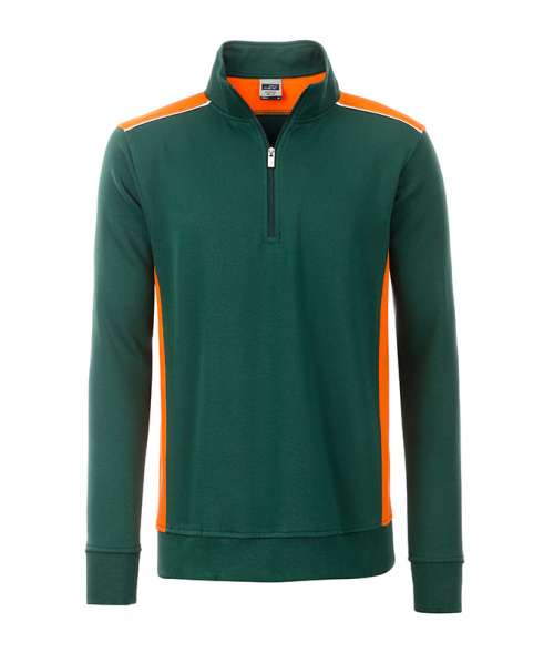 Workwear Half-Zip Sweat - COLOR - dark-green/orange