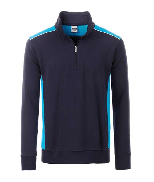 Workwear Half-Zip Sweat - COLOR - navy/turquoise