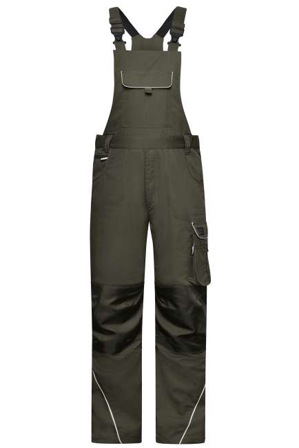Workwear Pants with Bib - SOLID - olive