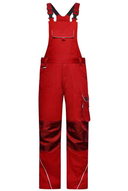 Workwear Pants with Bib - SOLID - red