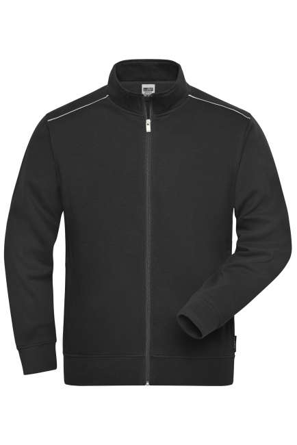 Men's Workwear Sweat-Jacket - SOLID - black