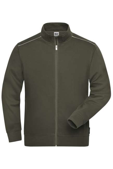 Men's Workwear Sweat-Jacket - SOLID - olive