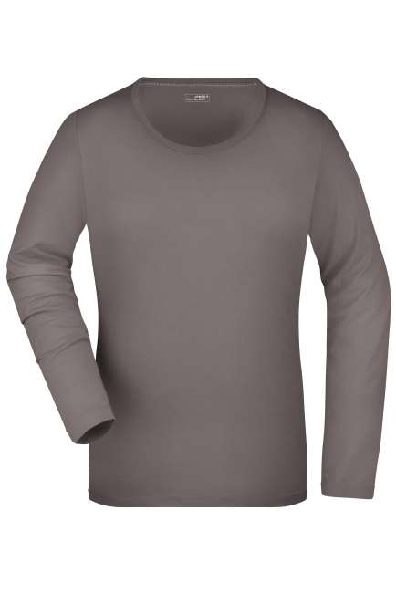 Ladies' Stretch Shirt Long-Sleeved charcoal