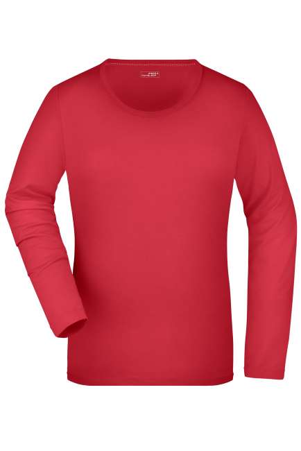 Ladies' Stretch Shirt Long-Sleeved pink