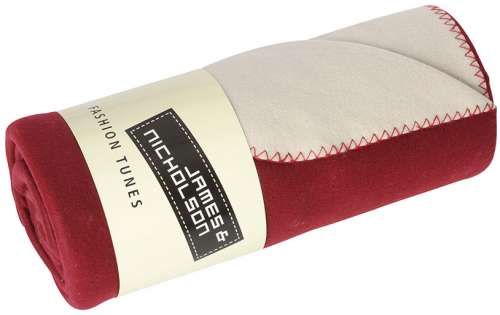 Bonded Fleece Blanket bordeaux/cream