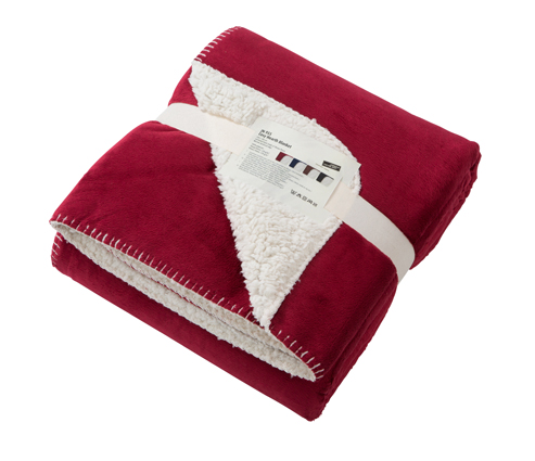 Cosy Hearth Blanket burgundy/natural