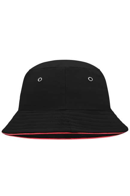 Fisherman Piping Hat for Kids black/red